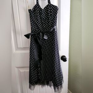 Black and White Polkadot Swing Dress